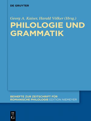 cover image of Philologie und Grammatik